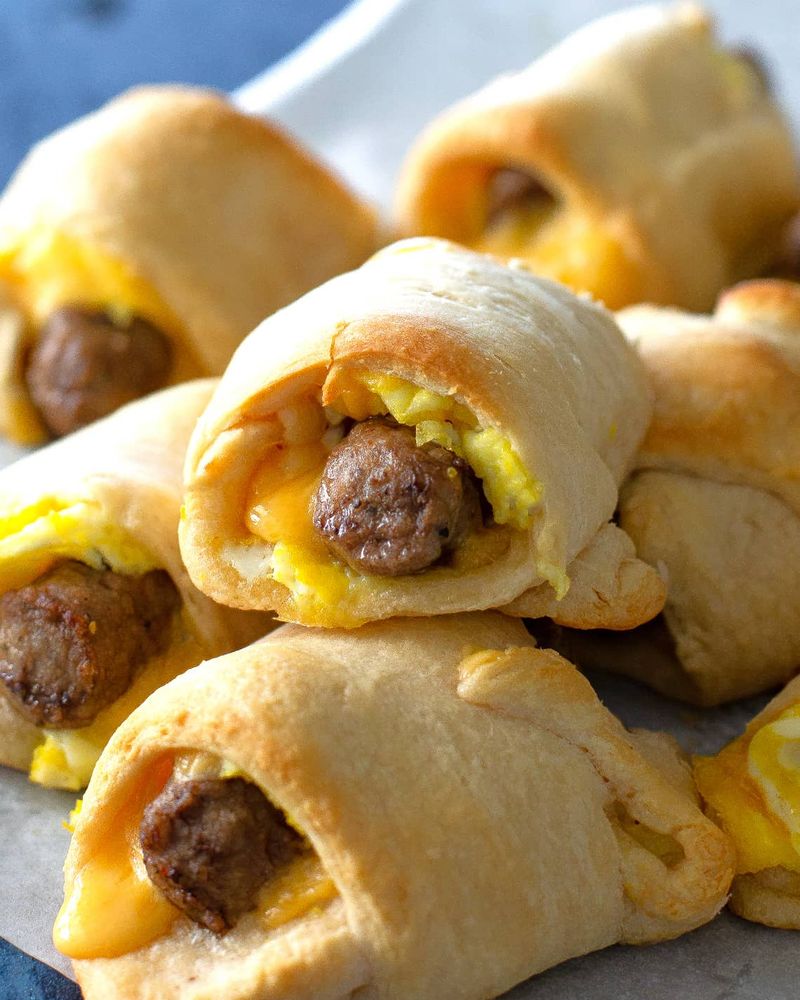 Breakfast Sausage Rolls with Egg and Cheese