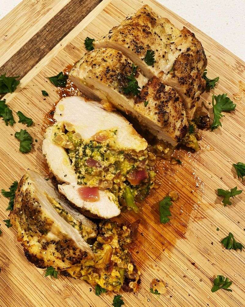 Cheddar and Pickle Stuffed Chicken
