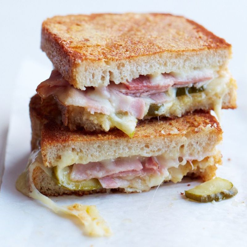 Ham and Cheese with Dijon Mustard and Cornichons