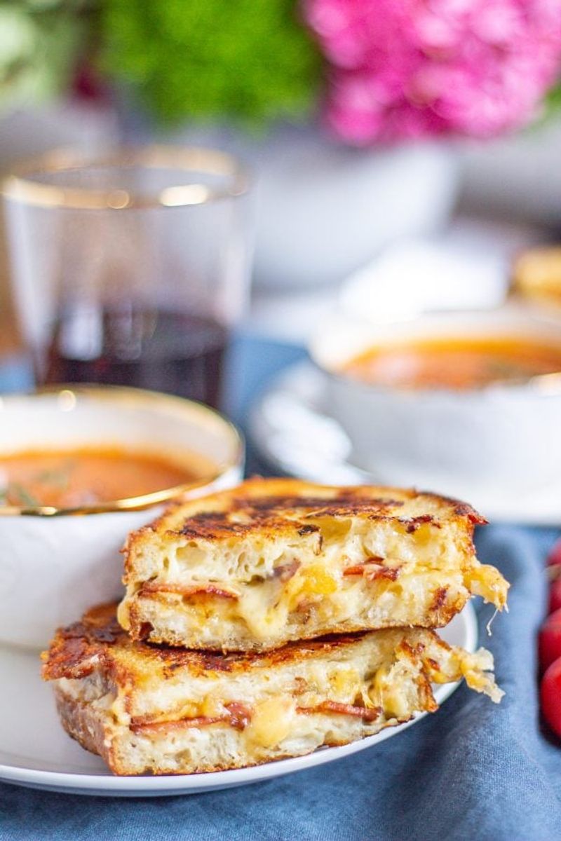 Mashed Potato, Cheddar, and Crispy Bacon Melt