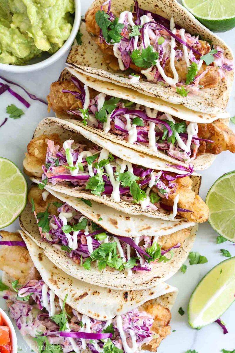 Crispy Fish Tacos with Slaw