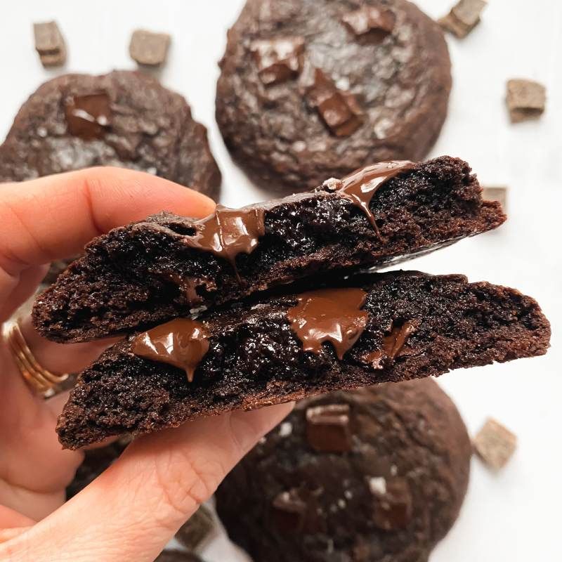 Fudgy Double Chocolate Brownie Cookies