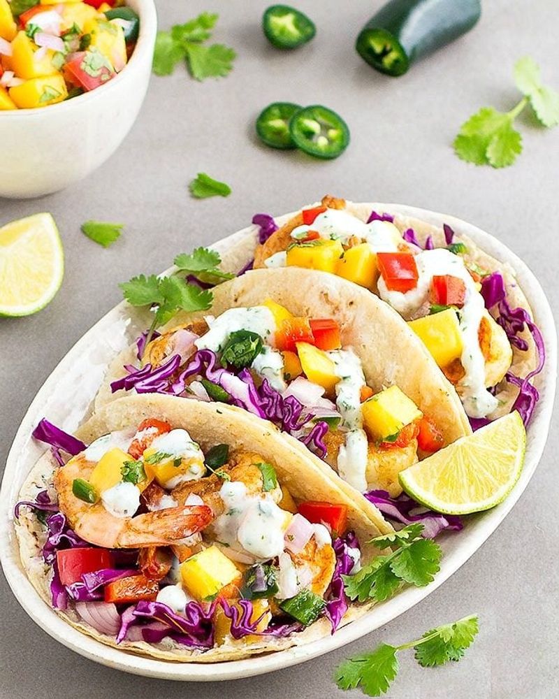 Shrimp Tacos With Mango Salsa