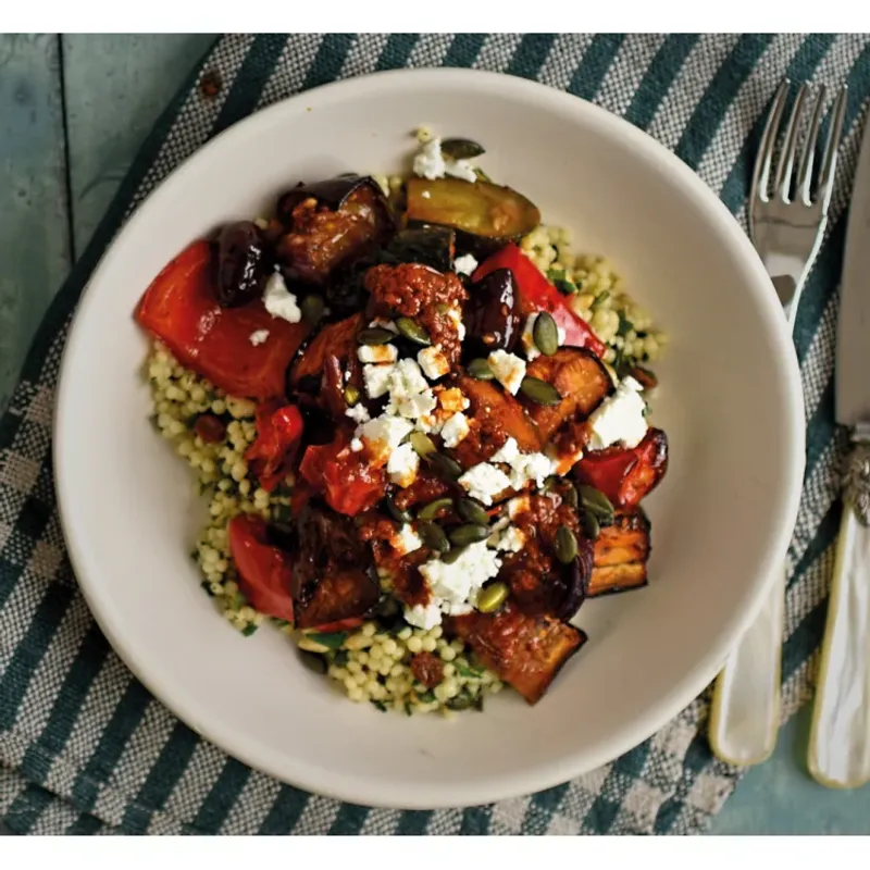Roasted Vegetable and Feta Couscous Bowl