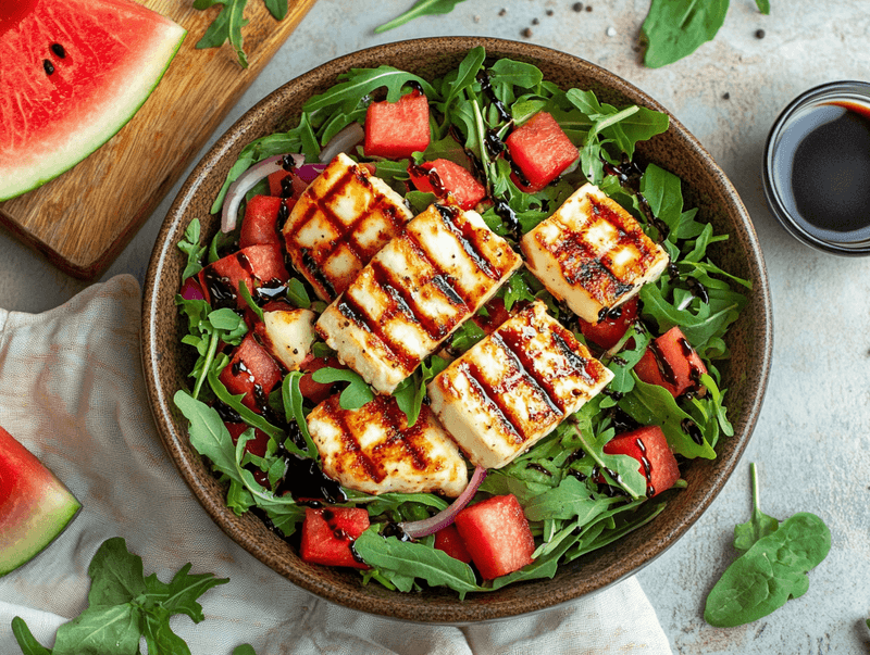 Grilled Halloumi And Watermelon Salad