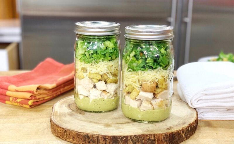 Grilled Chicken Caesar Salad Jar