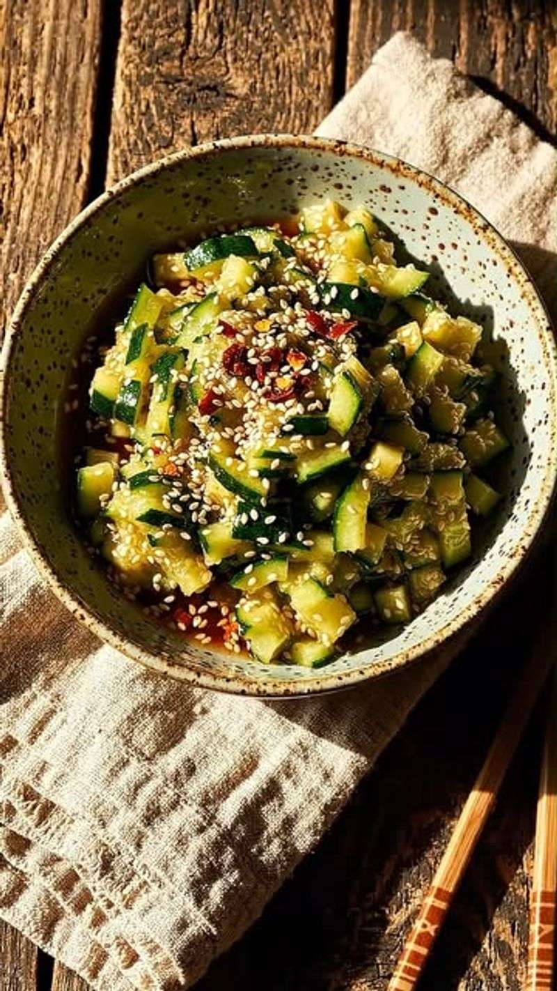 Smashed Cucumber Salad with Sesame and Soy