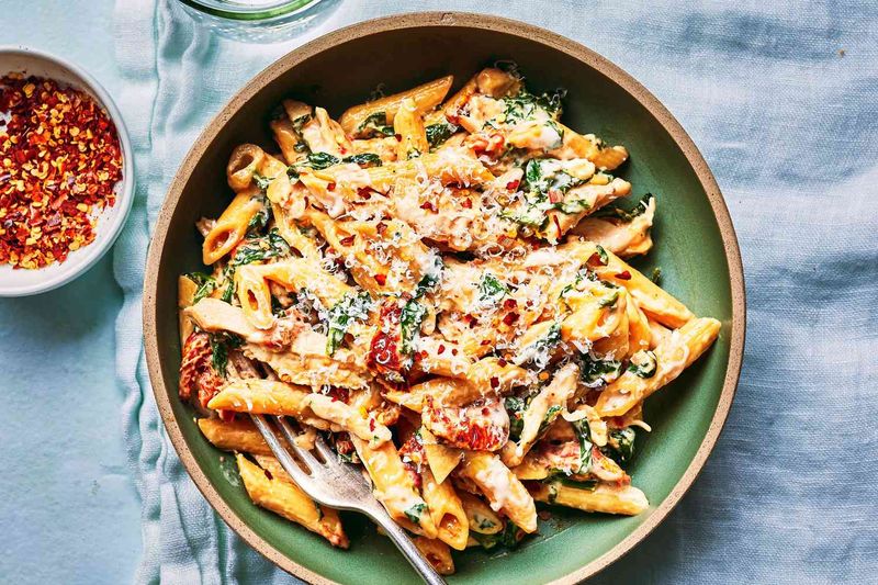 Sun-Dried Tomato and Spinach Pasta Salad