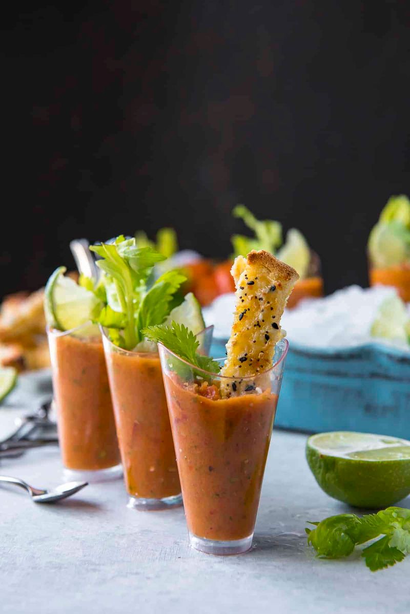 Gazpacho in Shot Glasses