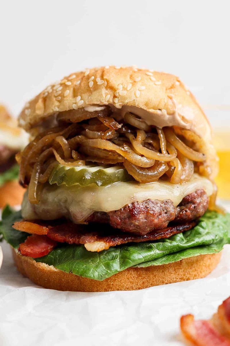 Bacon Cheeseburger with Caramelized Onions