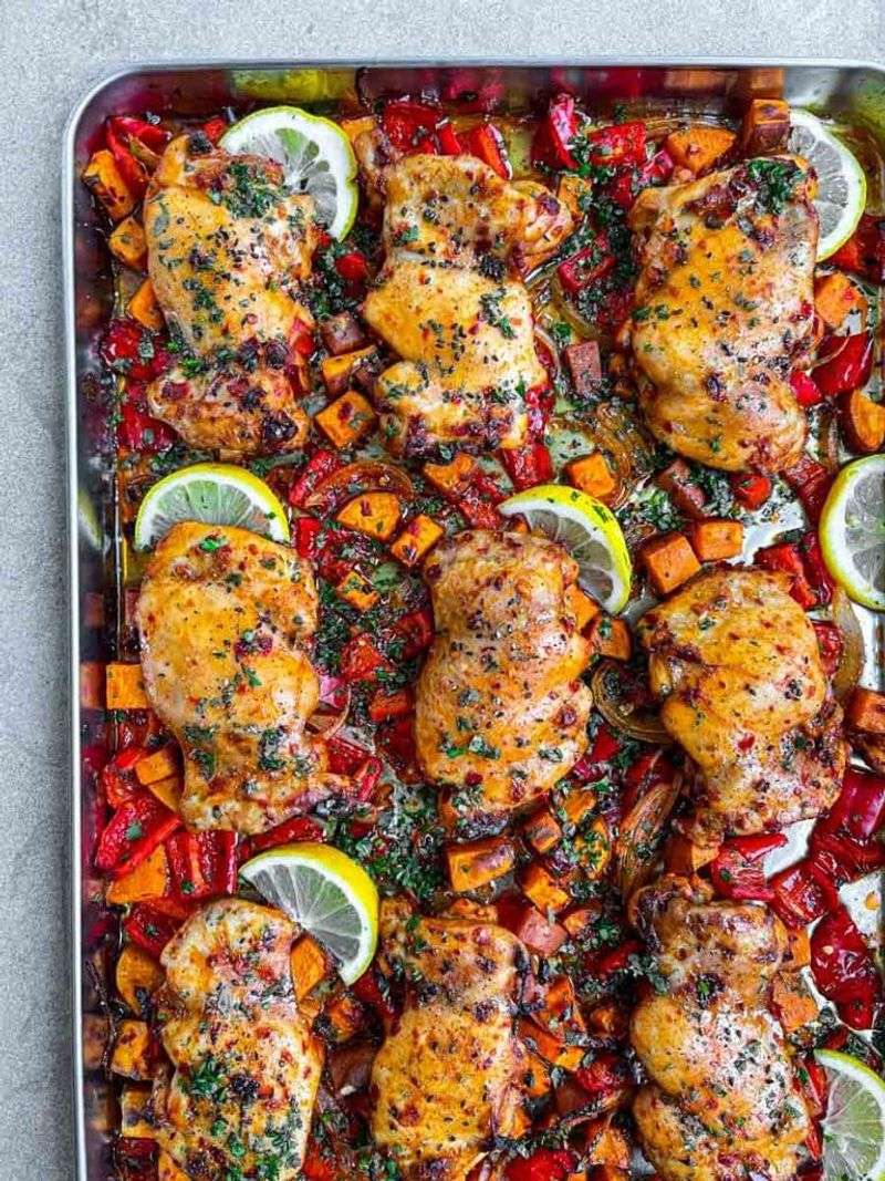 Spicy Harissa Chicken with Eggplant and Tomatoes