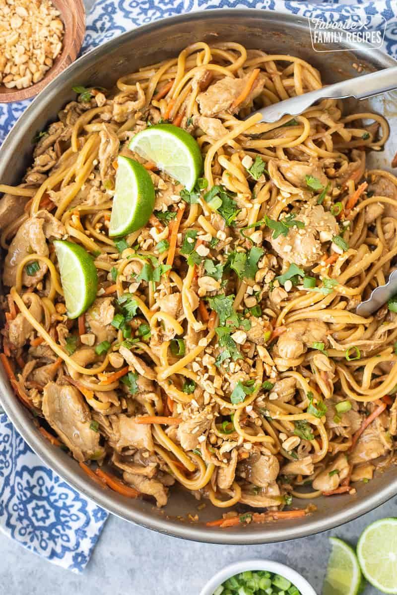 Thai Peanut Noodles with Shredded Chicken