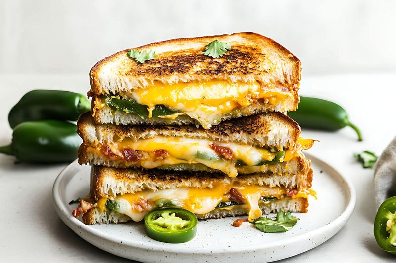 Cheddar and Pickled Jalapeño Toast