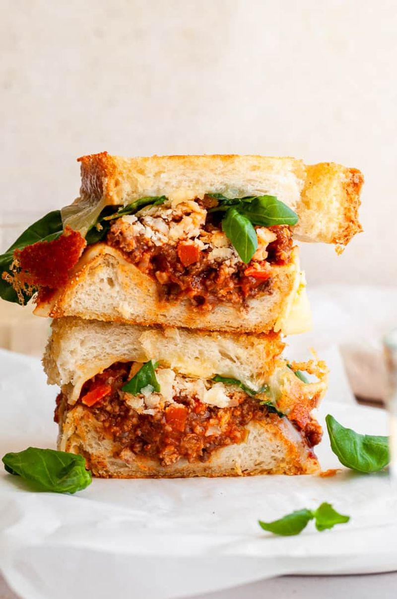 Bolognese Sauce with Mozzarella and Fresh Basil