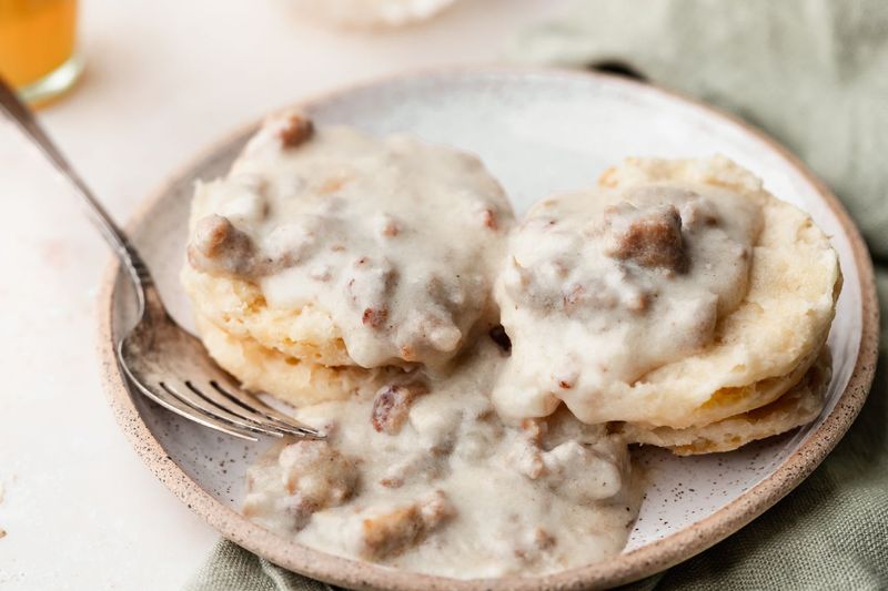 Biscuits and Sausage Gravy Breakfast-for-Dinner