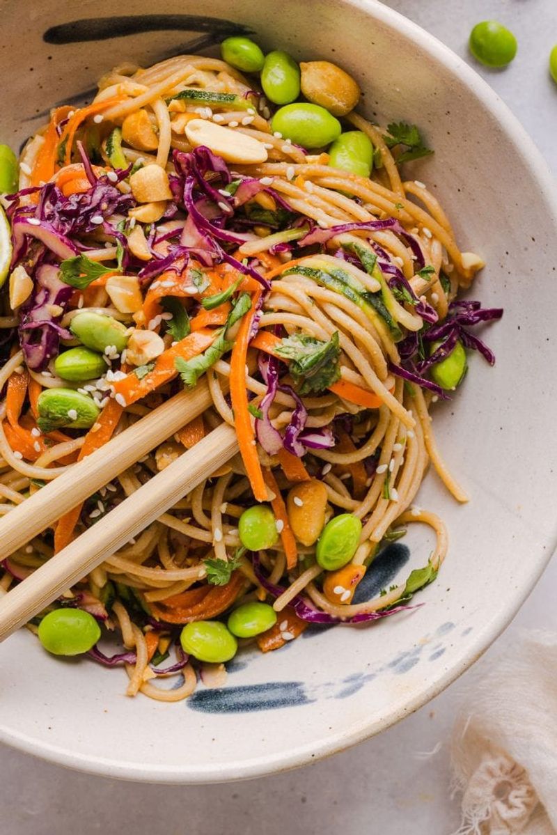 Thai Peanut Noodle Salad With Edamame