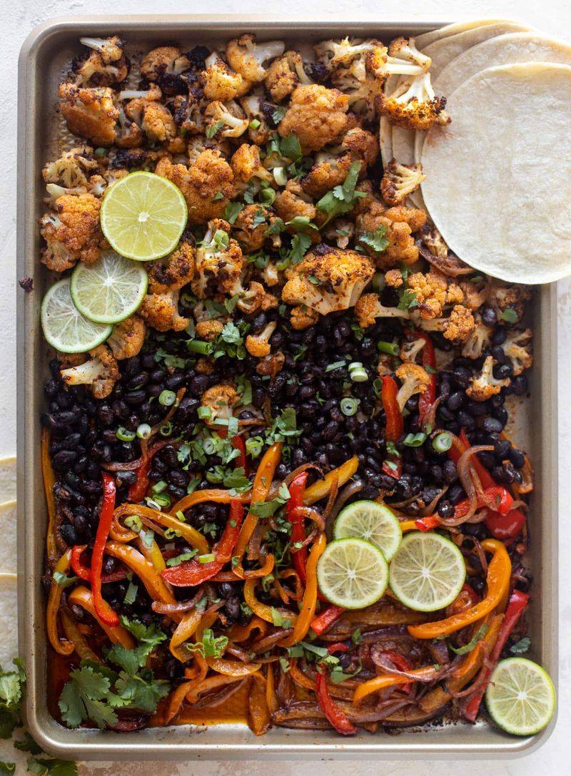 Smoky Black Bean Fajita Pan