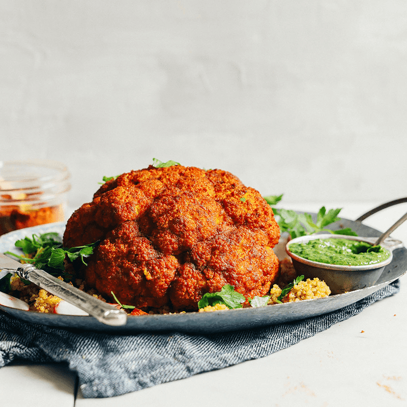 Whole Roasted Cauliflower with Spiced Butter