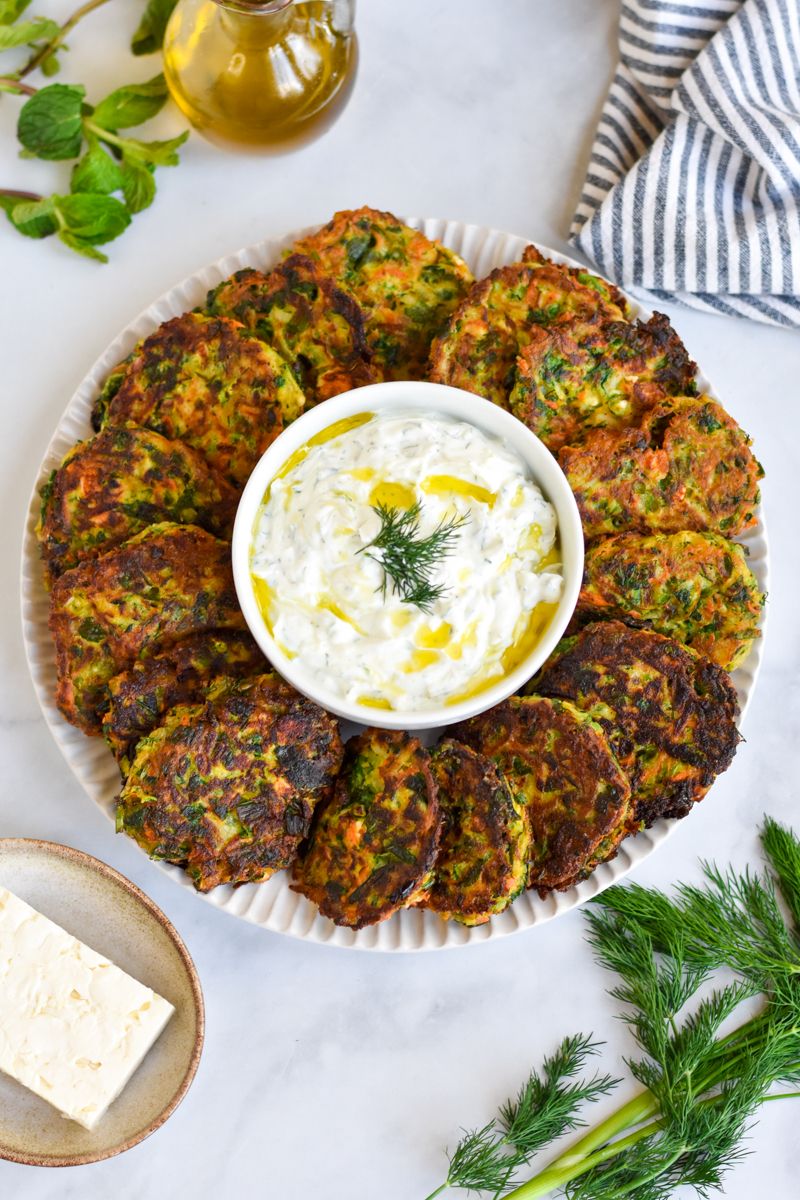 Kolokithokeftedes (Zucchini Fritters)