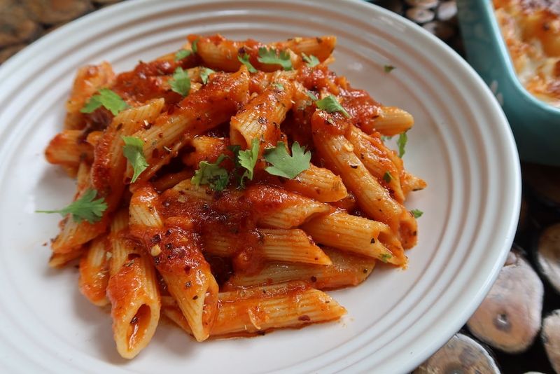 Microwave Pasta with Marinara