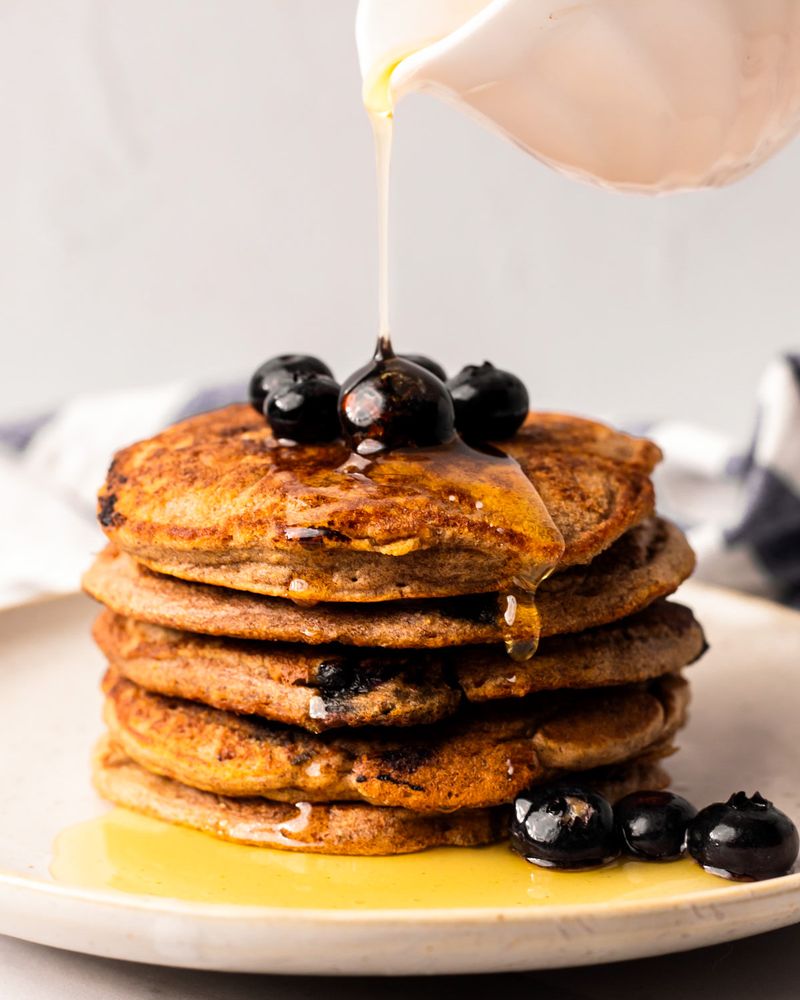 Whole Wheat Blueberry Pancakes