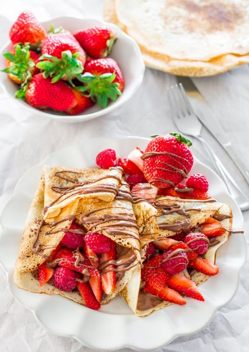 Strawberry And Nutella Crepes