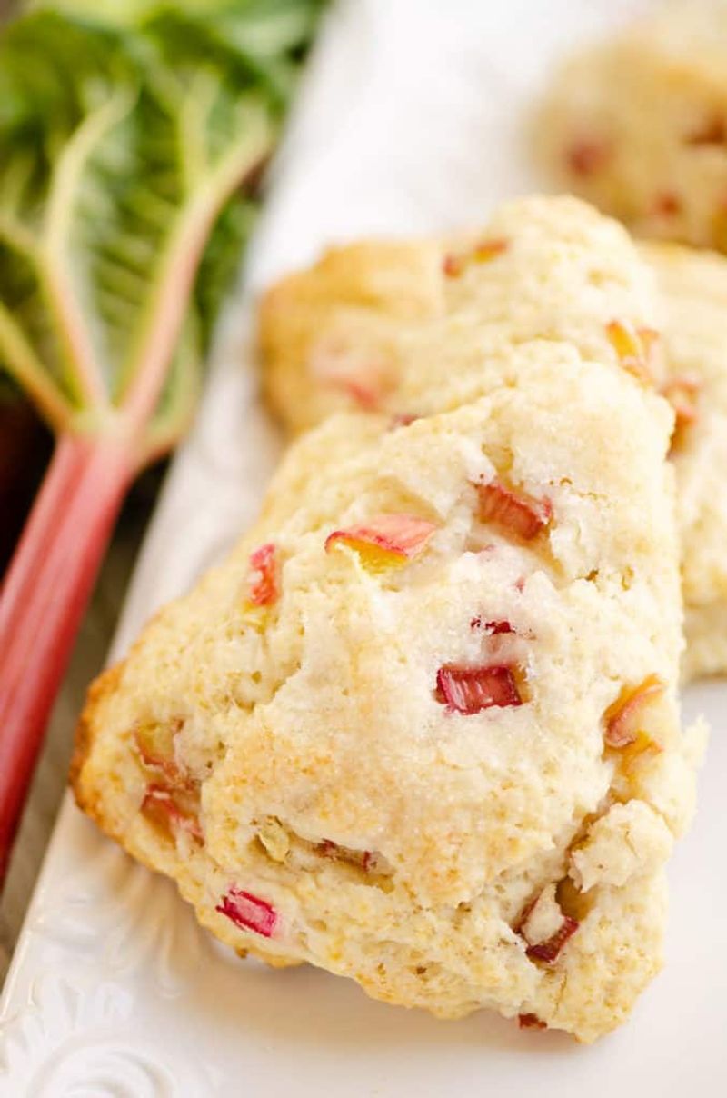Rhubarb Custard Scones
