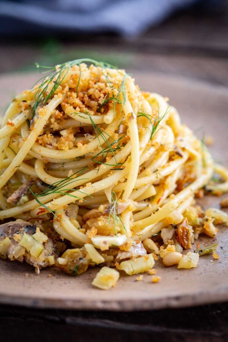 Pasta with Tinned Sardines and Lemon Breadcrumbs