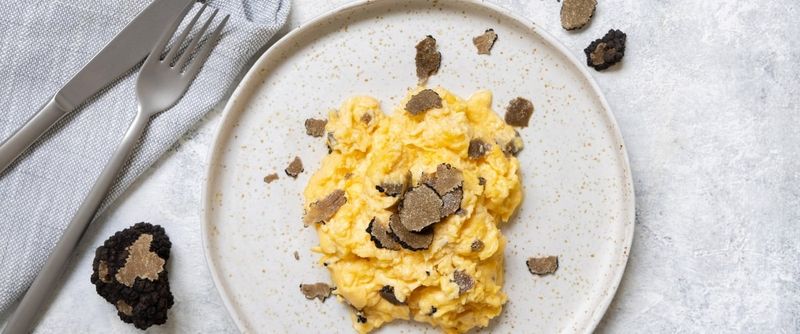 Truffle Scrambled Eggs on Brioche Toast
