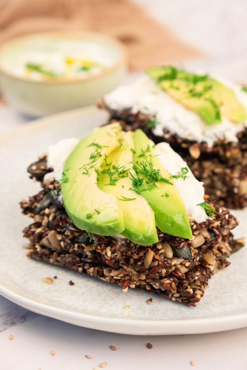 Whole Grain Crackers with Avocado