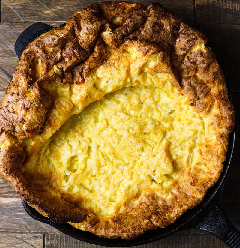 Savoury Dutch Baby with Bacon and Brie