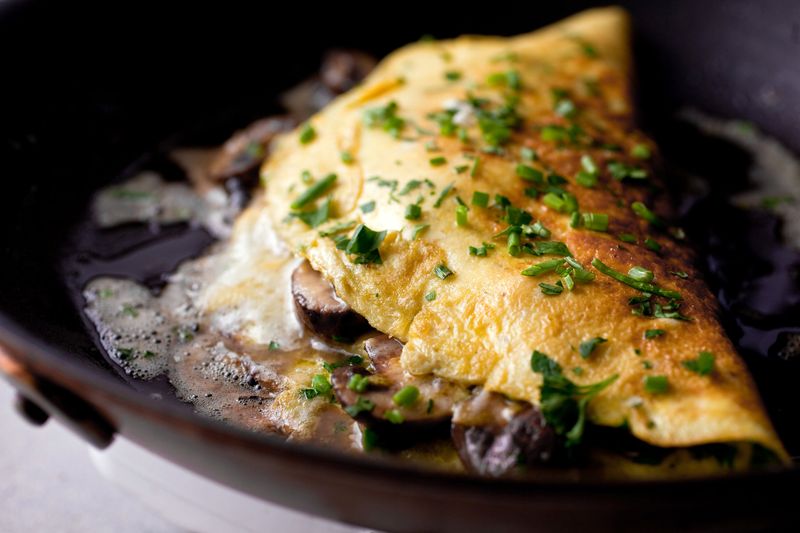 Mushroom Omelette With Fresh Herbs