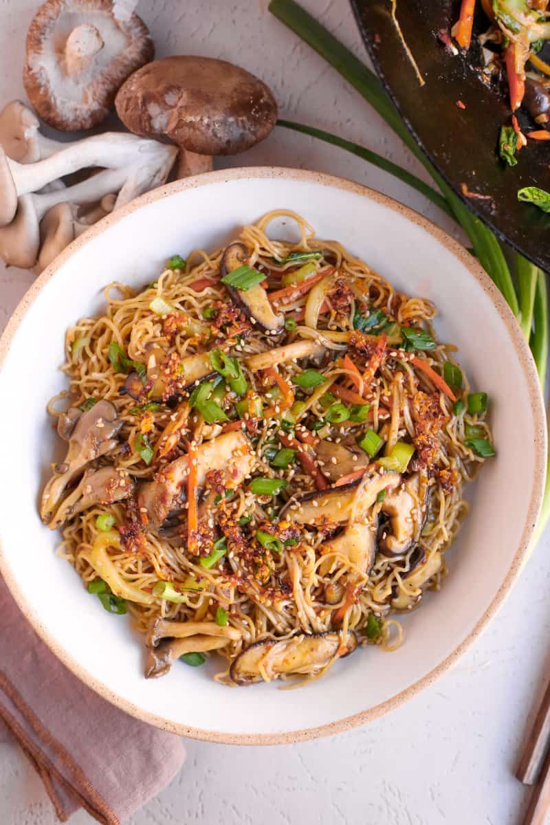 Mushroom Stir-Fry With Noodles