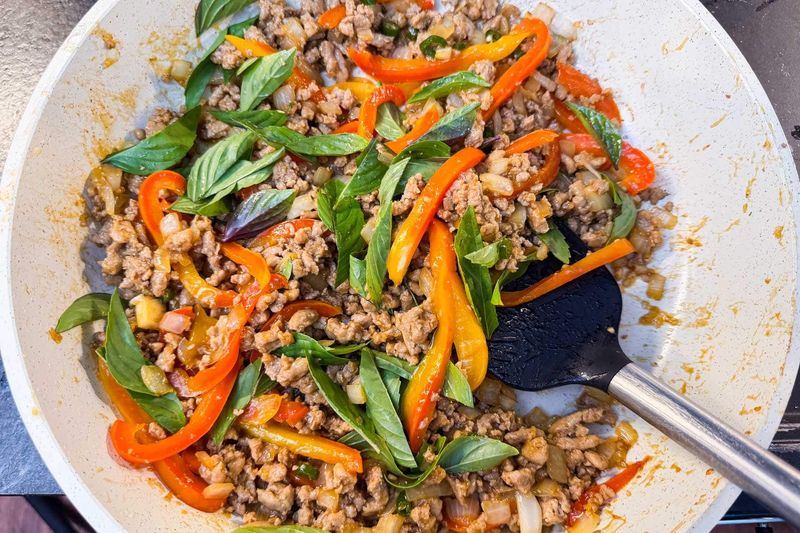 Thai Basil Ground Turkey Stir-Fry