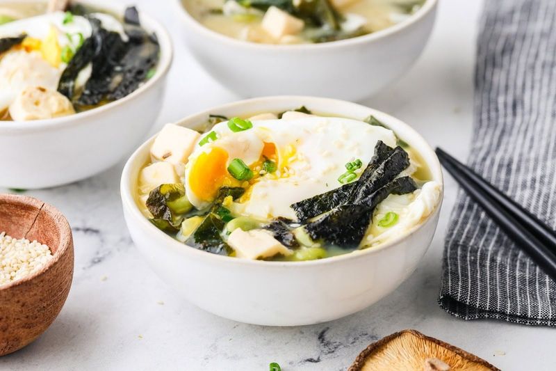 Tofu Miso Soup with Wakame Seaweed