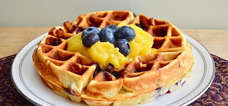 Lemon Curd And Blueberry Waffles