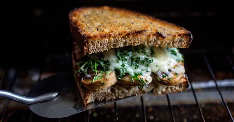 Mushroom, Spinach, and Gruyere Toastie