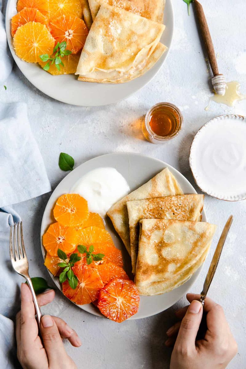 Citrus Crepes with Honey