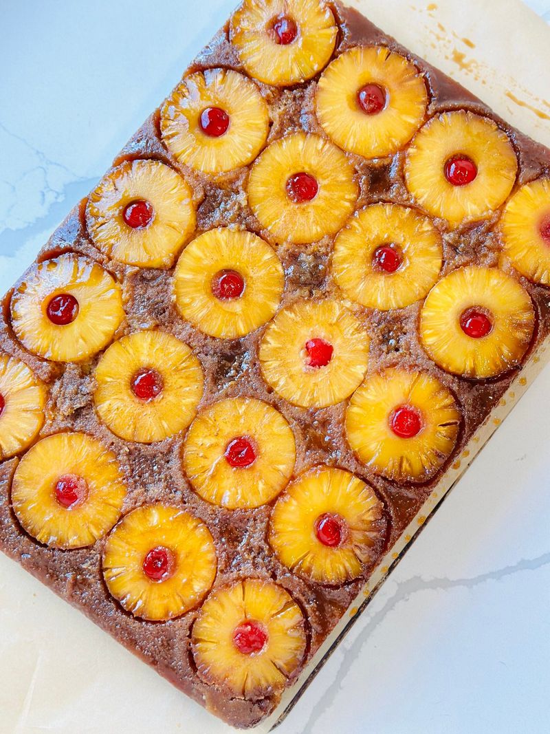 Pineapple Upside-Down Traybake