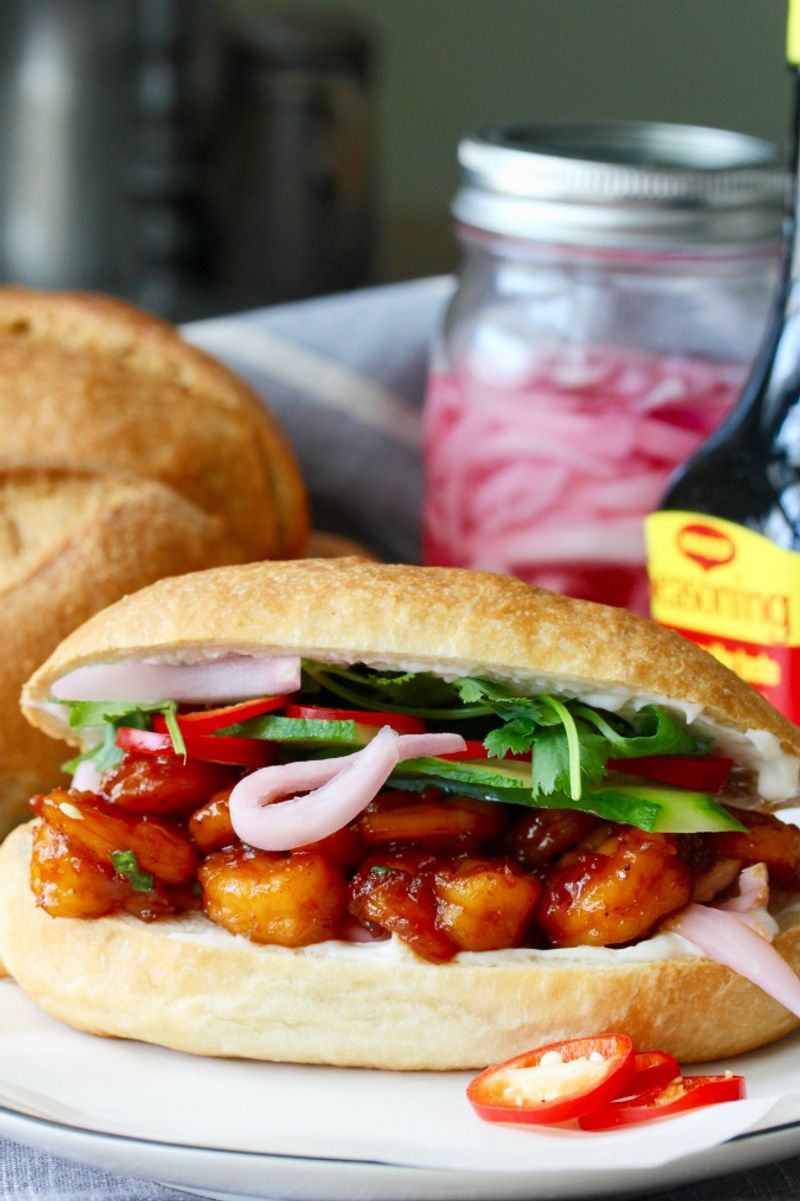 Spicy Sriracha Shrimp Sandwich