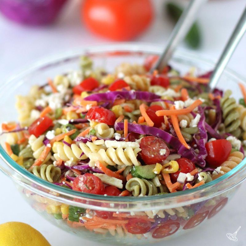 Rainbow Veggie Pasta Salad