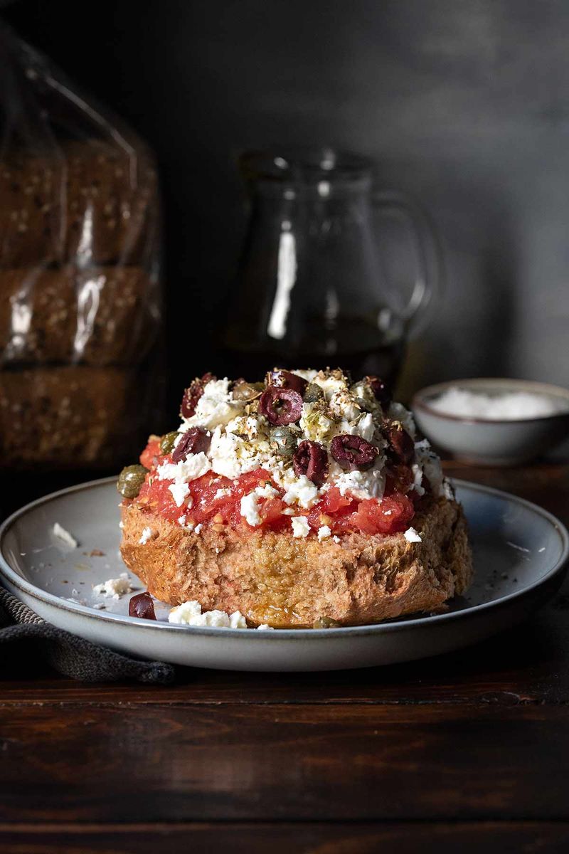 Dakos (Cretan Barley Rusk Salad)