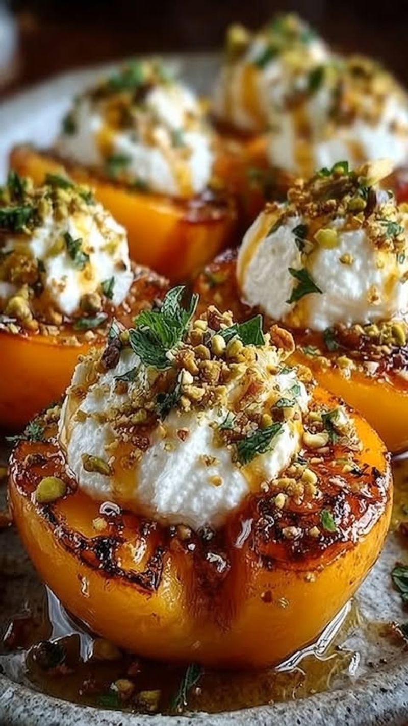 Grilled Peaches with Honey