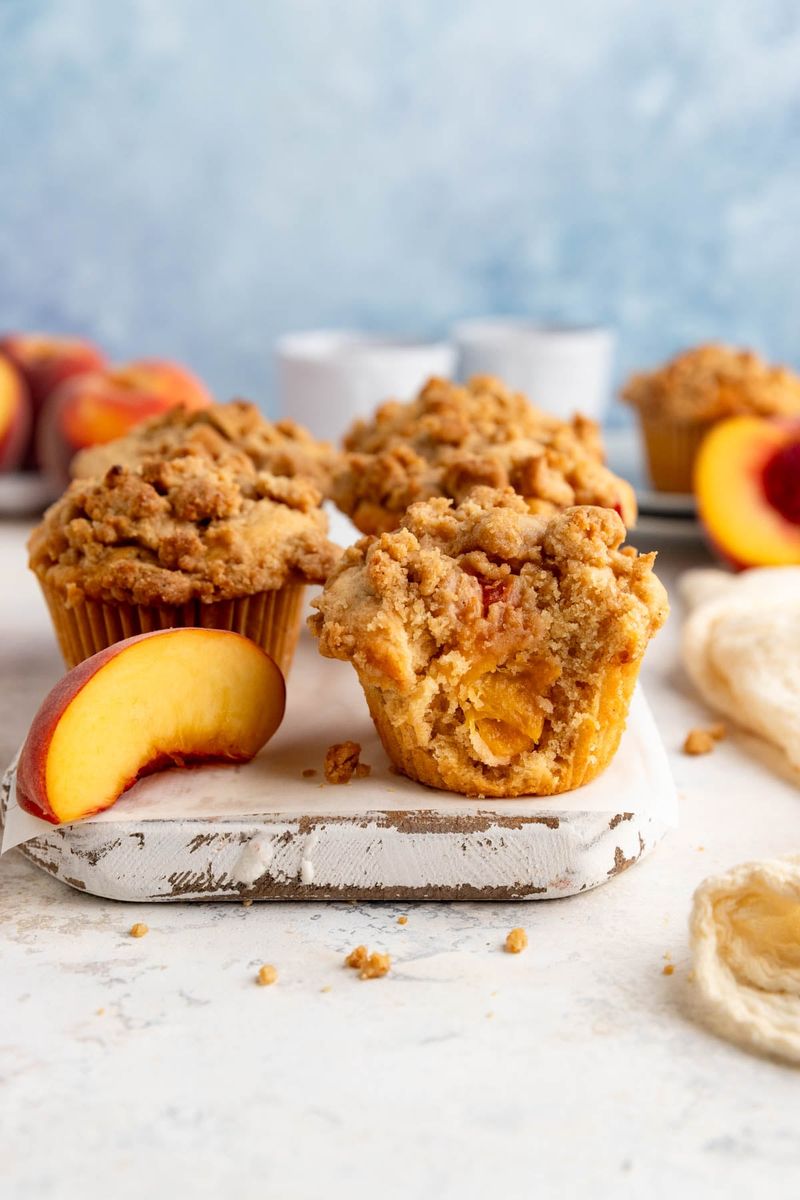 Peach Crumble Muffins