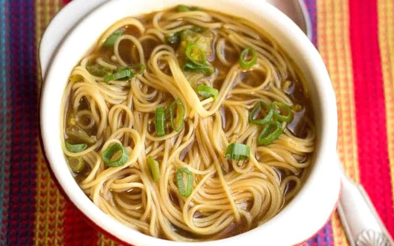Leftover Soup Upgraded with Noodles