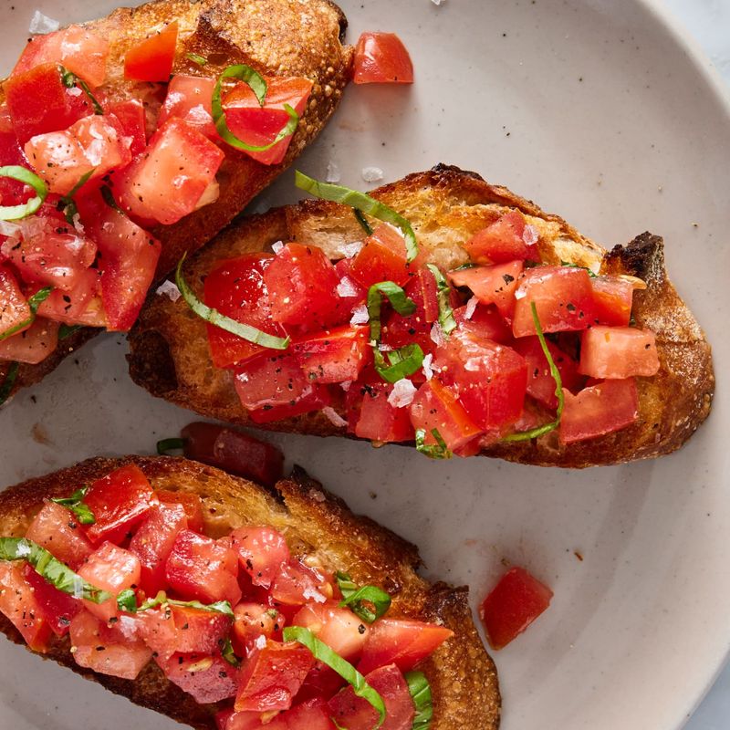 Bruschetta on Toasted Bread Slices