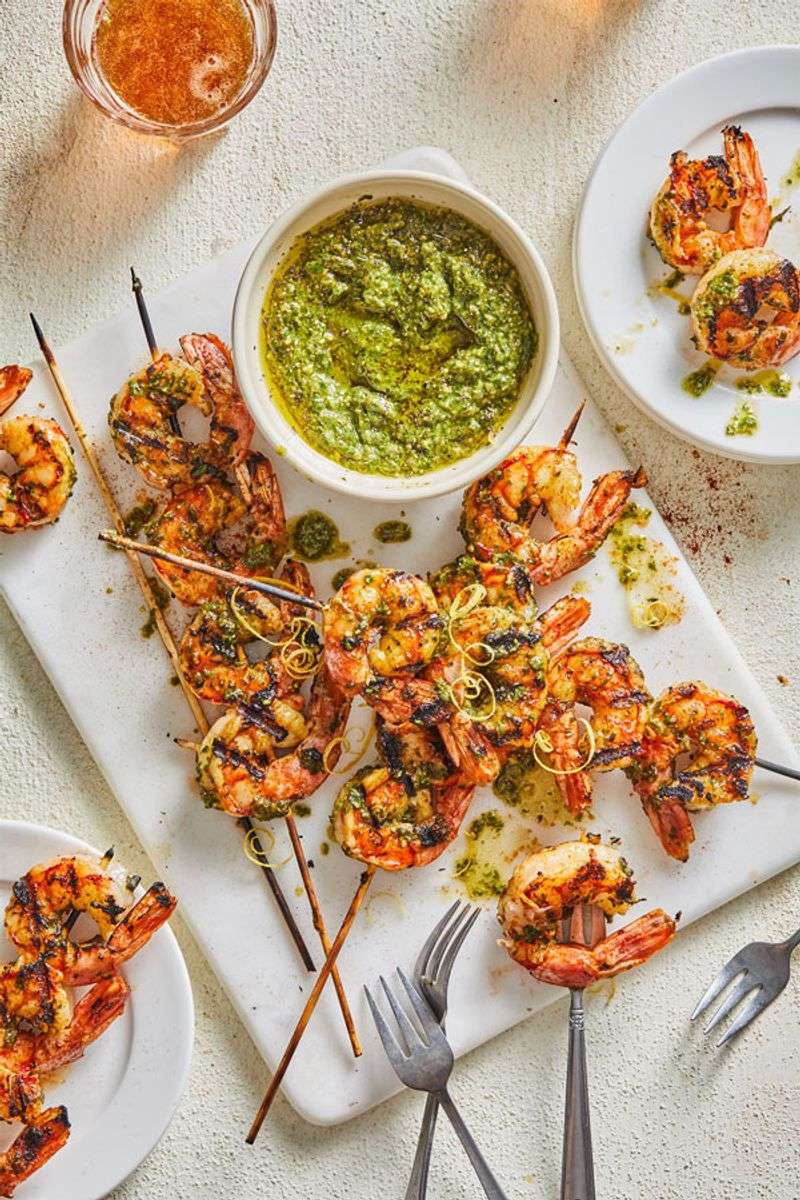 Pesto Shrimp Skewers