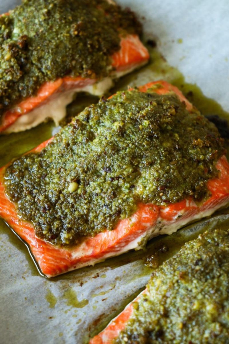 Pesto Baked Salmon