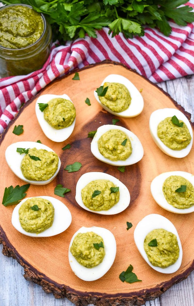 Pesto Deviled Eggs