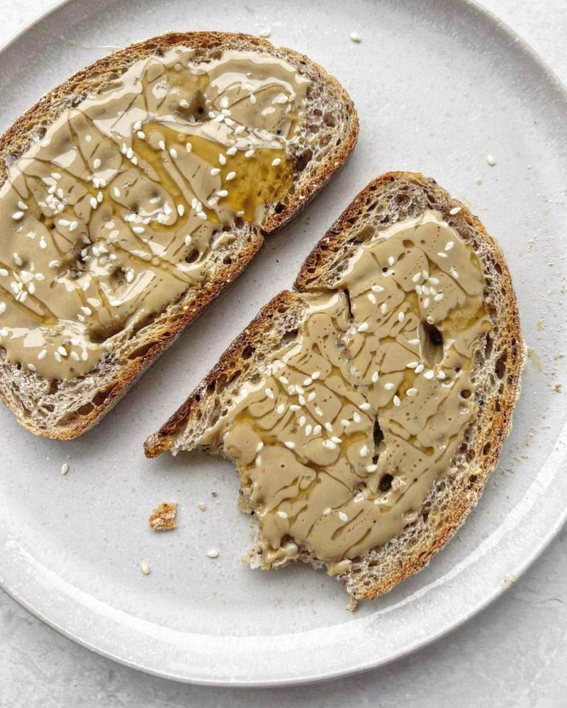 Tahini and Sliced Dates Toast